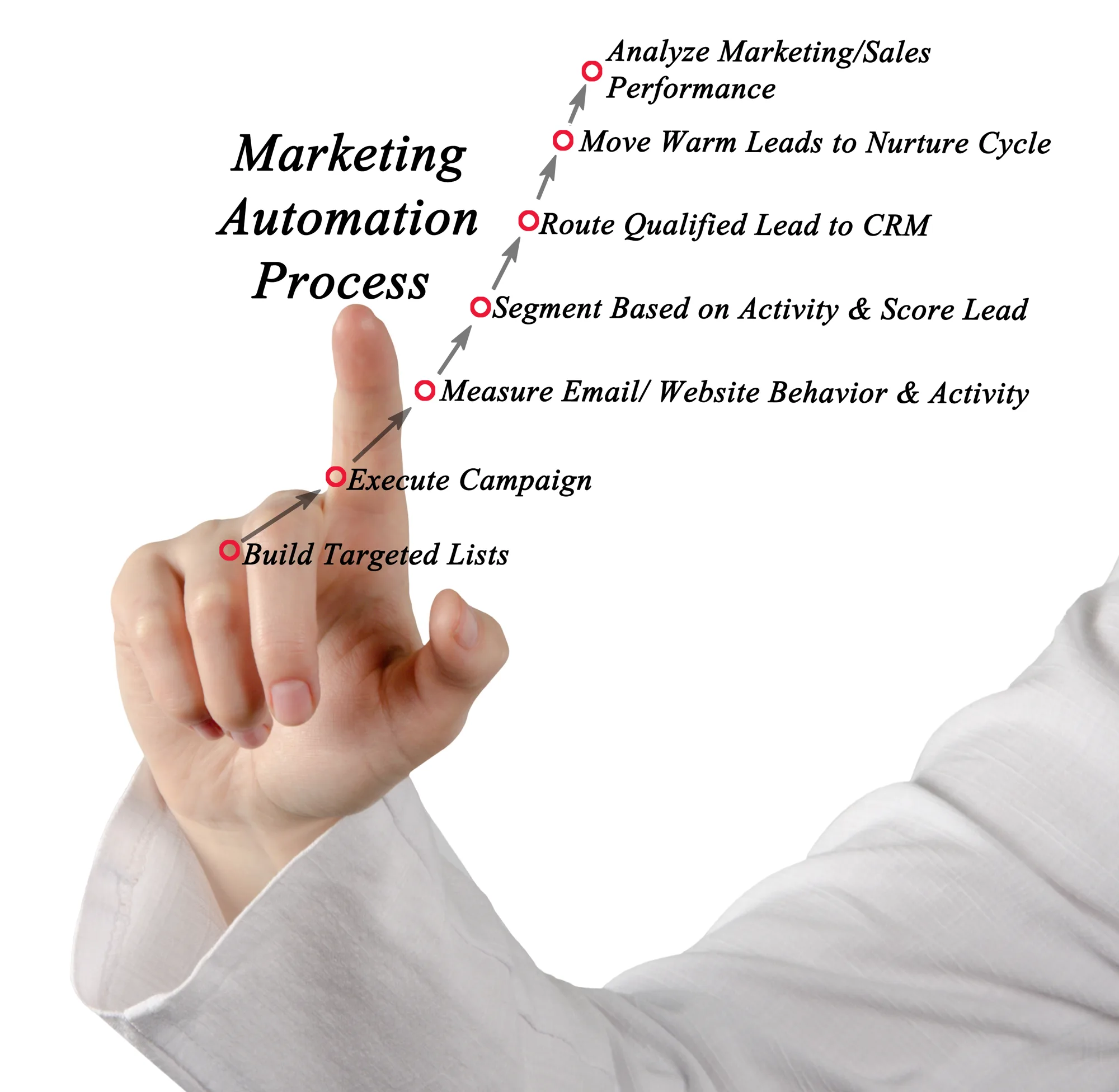 Marketing automation pathway from audience selection to performance analysis